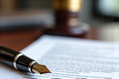 Legal documents on office desk